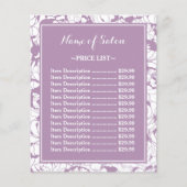 パープルモダンフローラガーリー美しいサロン価格表 チラシ (正面)