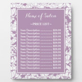 パープルモダンフローラガーリー美しいサロン価格表 フォトプラーク (正面)