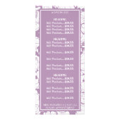 パープルモダンフローラガーリー美しいサロン価格表 ラックカード (裏面)