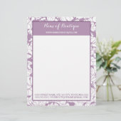 パープルモダンフローラガーリー美しいブティック レターヘッド (スタンド正面)