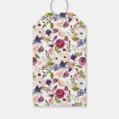 パープルモダンフローラブライダルシャワーお気に入りギフトラベル ギフトタグ (裏面)