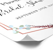 パープルモダンフローラブライダルシャワーへようこそ ポスター (角)