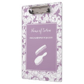 パープルモダンフローラヘアアンド美しいブティック クリップボード (左)