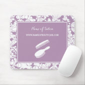 パープルモダンフローラヘアアンド美しいブティック マウスパッド (マウス)