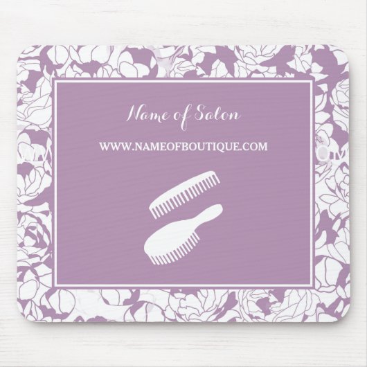 パープルモダンフローラヘアアンド美しいブティック マウスパッド (正面)