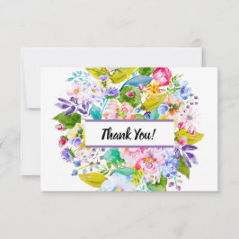 パープルモダンフローラロマンチックありがとう サンキューカード