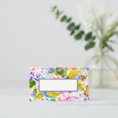 パープルモダンフローラロマン結婚ティック座席表 プレイスカード (スタンド正面)