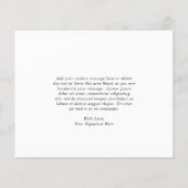 パープルモダンフローラ予算結婚のサンキューカード (裏面)