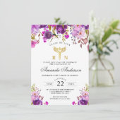 パープルモダンフローラ看護学校卒業 招待状 (スタンド正面)