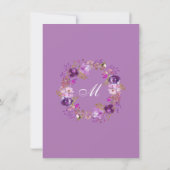 パープルモダンフローラ看護学校卒業 招待状 (裏面)