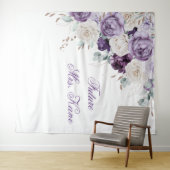 パープルモダンフローラ結婚ズ タペストリー (インサイチュ(横))