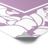 パープルモダンフローラ美しいブティックサイン ポスター (角)