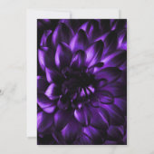 パープルモダンブラックフローラハイティーブライダルシャワー 招待状 (裏面)