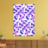 パープルモダンプリズム抽象芸術幾何学的キャンバスアート キャンバスプリント (インサイチュ (リビング))