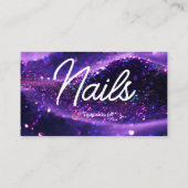 パープルモダンプロフェッショナルカードQRコード爪、 ネイル技術 名刺 (裏面)