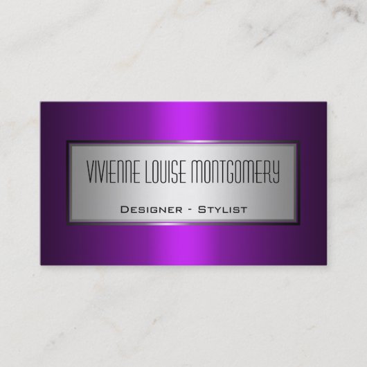 パープルモダンプロフェッショナルデザイナー名刺 名刺 (正面)