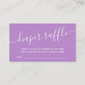 パープルモダンベビーおむつラッフルチケット エンクロージャーカード (正面)
