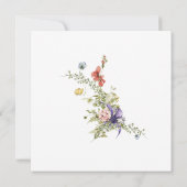 パープルモダンボタニカルワイルドフラワーブライダルシャワー 招待状 (裏面)