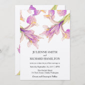 パープルモダンボタニカル結婚式招待状 招待状 (正面/裏面)