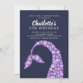 パープルモダンマーメイド誕生日招待状 招待状 (正面)