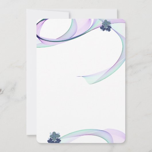 パープルモダンミニフローラSweet sixteen誕生日 招待状 (裏面)