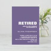 パープルモダンミニマル定年パーティー 招待状 (スタンド正面)