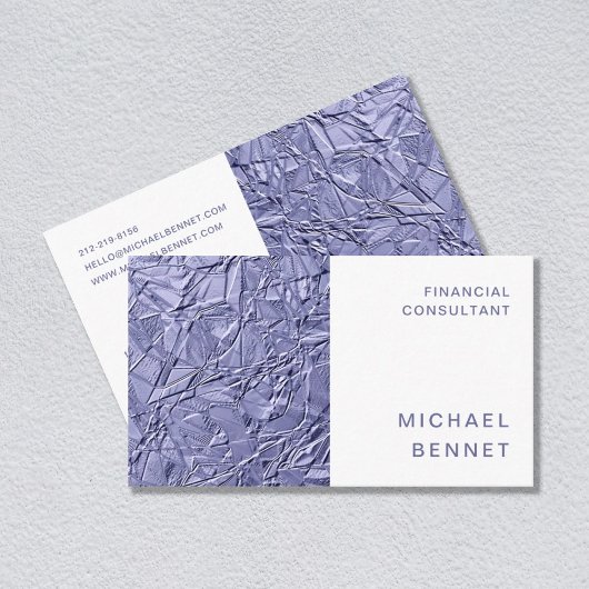 パープルモダンメタリック・ファイナンス・コンサルタント 名刺
