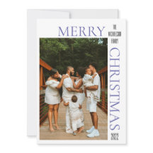 パープルモダンメリークリスマスフォトホリデーカード