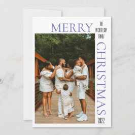 パープルモダンメリークリスマスフォトホリデーカード シーズンカード