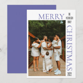 パープルモダンメリークリスマスフォトホリデーカード シーズンカード