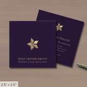 パープルモダンラグジュアリー スクエア名刺