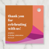 パープルモダンラストアーカスタムト誕生日ありがとう フェイバータグ (裏面)