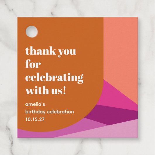 パープルモダンラストアーカスタムト誕生日ありがとう フェイバータグ (正面)