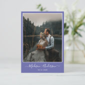 パープルモダンラベンダー(2枚の写真を含む) 結婚 サンキューカード (スタンド正面)