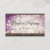 パープルモダンラージグリッターブラックバラ金ゴールド縁ど 名刺 (正面)