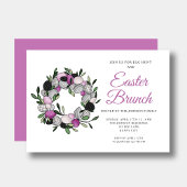 パープルモダンリースイースターブランチ 招待状