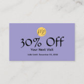 パープルモダンレストランQrコードメニューと 割引カード (正面)