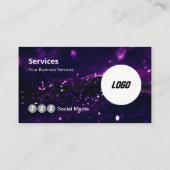 パープルモダンロゴスキャン可能QRコード 名刺 (裏面)