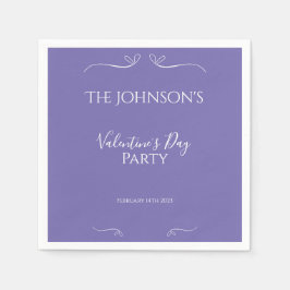 パープルモダンヴァレンティーンズデイお祝いパーティー スタンダードカクテルナプキン