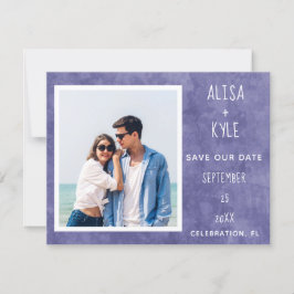 パープルモダン写真 Save the Date