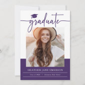 パープルモダン卒業 案内状 (正面)