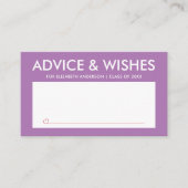 パープルモダン大学院生卒業パーティー アドバイスカード (正面)