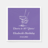 パープルモダン応援30年誕生日ナプキンス スタンダードカクテルナプキン (正面)