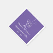 パープルモダン応援30年誕生日ナプキンス スタンダードカクテルナプキン (角)