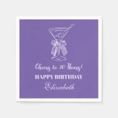 パープルモダン応援30年誕生日ナプキン スタンダードカクテルナプキン (正面)