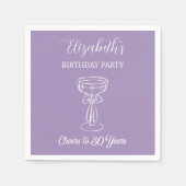 パープルモダン応援30年誕生日ナプキン スタンダードカクテルナプキン (正面)