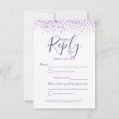 パープルモダン抽象芸術ア結婚ートの返信RSVP 出欠カード (裏面)