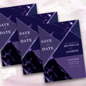 パープルモダン日付テンプレートの保存 招待状