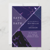 パープルモダン日付テンプレートの保存 招待状 (正面)