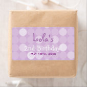 パープルモダン水玉模様誕生日ウォーターボトルラベル ラベル (インサイチュ)